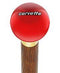 Royal Canes Licensed Corvette Emblem Red Round Knob Cane w/ Custom Color Ash Shaft & Collar