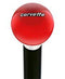 Royal Canes Licensed Corvette Emblem Red Round Knob Cane w/ Custom Wood Shaft & Collar