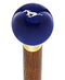 Royal Canes Licensed Mustang Horse Emblem Dark Blue Round Knob Cane w/ Custom Color Ash Shaft & Collar
