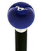 Royal Canes Licensed Mustang Horse Emblem Dark Blue Round Knob Cane w/ Custom Wood Shaft & Collar