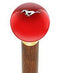 Royal Canes Licensed Mustang Horse Emblem Red Round Knob Cane w/ Custom Color Ash Shaft & Collar
