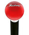 Royal Canes Licensed Mustang Vintage Emblem Red Round Knob Cane w/ Custom Wood Shaft & Collar