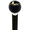 Royal Canes Mudflag Trucker Girl Black Round Knob Cane w/ Custom Wood Shaft & Collar