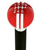 Royal Canes Red & White Rally Shift Round Knob Cane w/ Custom Wood Shaft & Collar