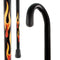 Royal Canes Extra Tall 42 Inches - House Flame Tourist Walking Cane - Black Beechwood Shaft