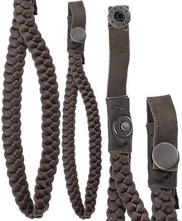 Royal Canes Cane Wrist Strap with Snap - Faux Braided Brown Leather