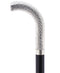 Royal Canes Silver 925r Short Crook Walking Stick With Black Beechwood Shaft and Collar