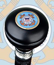 Royal Canes Coast Guard Knob Walking Stick With Black Beechwood Shaft and Pewter Collar
