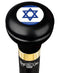 Royal Canes Jewish Star of David Flask Walking Stick w/ Black Beechwood Shaft & Pewter Collar