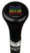 Royal Canes Love is Love Flat Top Walking Stick w/ Black Beechwood Shaft & Pewter Collar