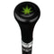 Royal Canes Marijuana Leaf Flat Top Walking Stick w/ Black Beechwood Shaft & Pewter Collar