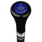 Royal Canes Mason Blue Flat Top Walking Stick w/ Black Beechwood Shaft & Pewter Collar