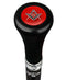 Royal Canes Mason Red Flat Top Walking Stick w/ Black Beechwood Shaft & Pewter Collar