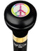 Royal Canes Peace Sign Flask Walking Stick w/ Black Beechwood Shaft & Pewter Collar