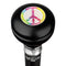 Royal Canes Peace Sign Knob Walking Stick w/ Black Beechwood Shaft & Pewter Collar