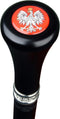 Royal Canes Polish Eagle Flat Top Walking Stick With Black Beechwood Shaft and Pewter Collar