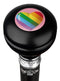 Royal Canes Rainbow Pride Heart Round Knob Walking Stick w/ Black Beechwood Shaft & Pewter Collar