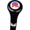 Royal Canes Republican Flat Top Walking Stick With Black Beechwood Shaft and Pewter Collar