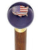 Royal Canes U.S.A Country Flag Translucent Blue Round Knob Cane w/ Custom Color Ash Shaft & Collar