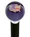Royal Canes U.S.A Country Flag Translucent Blue Round Knob Cane w/ Custom Wood Shaft & Collar