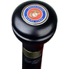 Royal Canes U.S. Marine Corps Flask Walking Stick With Black Beechwood Shaft and Brass Collar