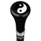 Royal Canes Yin & Yang Symbol Flat Top Walking Stick w/ Black Beechwood Shaft & Pewter Collar