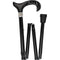 Royal Canes Black Pearlz Folding Adjustable Designer Derby Walking Cane with Rhinestone Collar