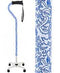 Royal Canes Blue Rain Designer Aluminum Convertible Quad Walking Cane with Comfort Grip - Adjustable Shaft