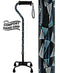 Royal Canes Blue Reflections Aluminum Convertible Quad Base Walking Cane - Adjustable Shaft