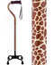 Royal Canes Wild Giraffe Aluminum Convertible Quad Walking Cane with Comfort Grip - Adjustable Shaft