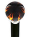 Royal Canes Burst of Flames Black Round Knob Cane w/ Custom Wood Shaft & Collar