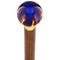 Royal Canes Burst of Flames Blue Transparent Round Knob Cane w/ Custom Color Ash Shaft & Collar