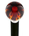 Royal Canes Burst of Flames Red Transparent Round Knob Cane w/ Custom Wood Shaft & Collar