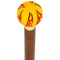 Royal Canes Burst of Flames Yellow Round Knob Cane w/ Custom Color Ash Shaft & Collar