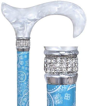 Sky Blue Pearlz w/ Rhinestone Collar and Sky Blue Designer Adjustable Cane Questions & Answers