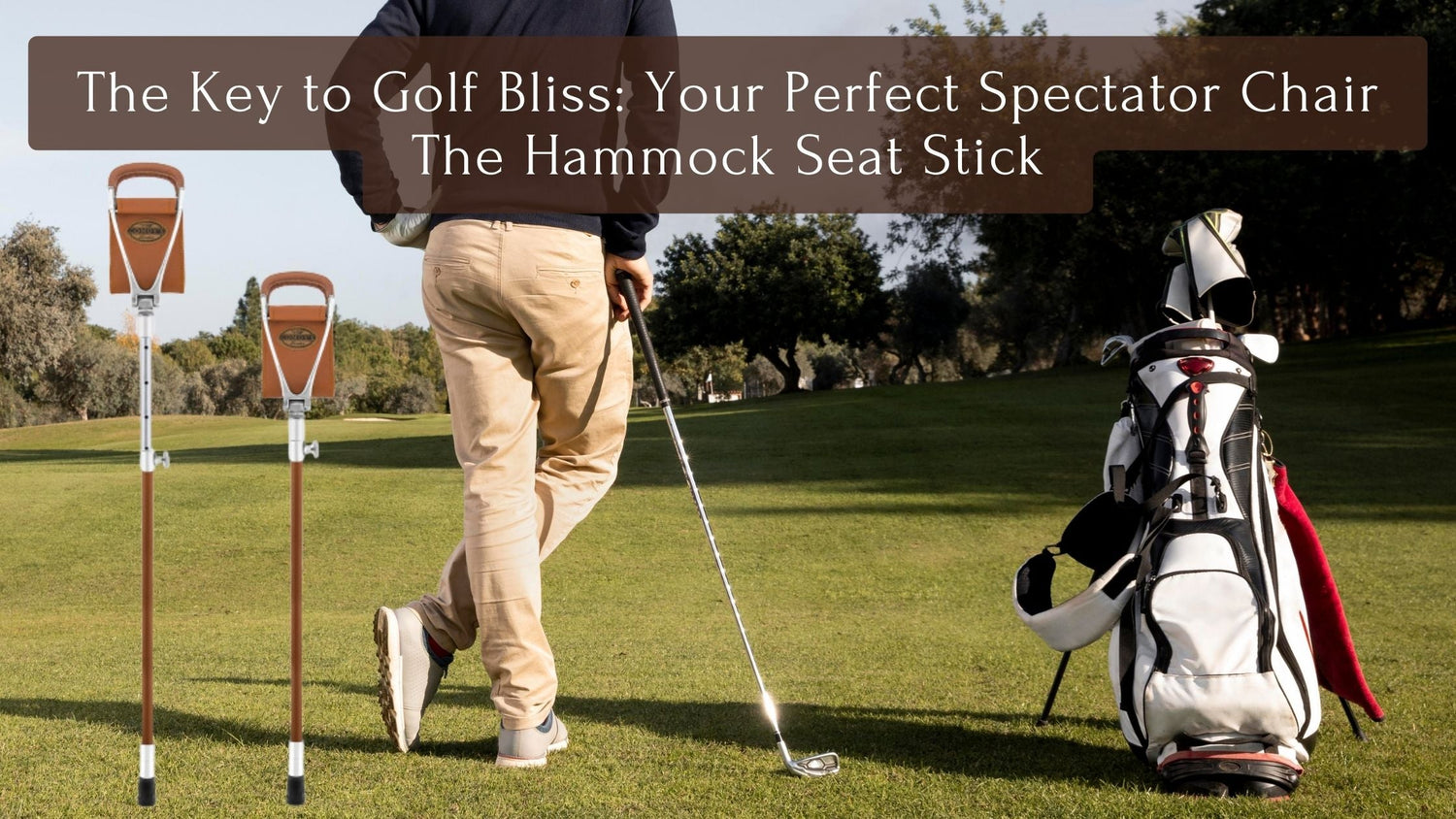 man sitting on hammock seat golf cane 