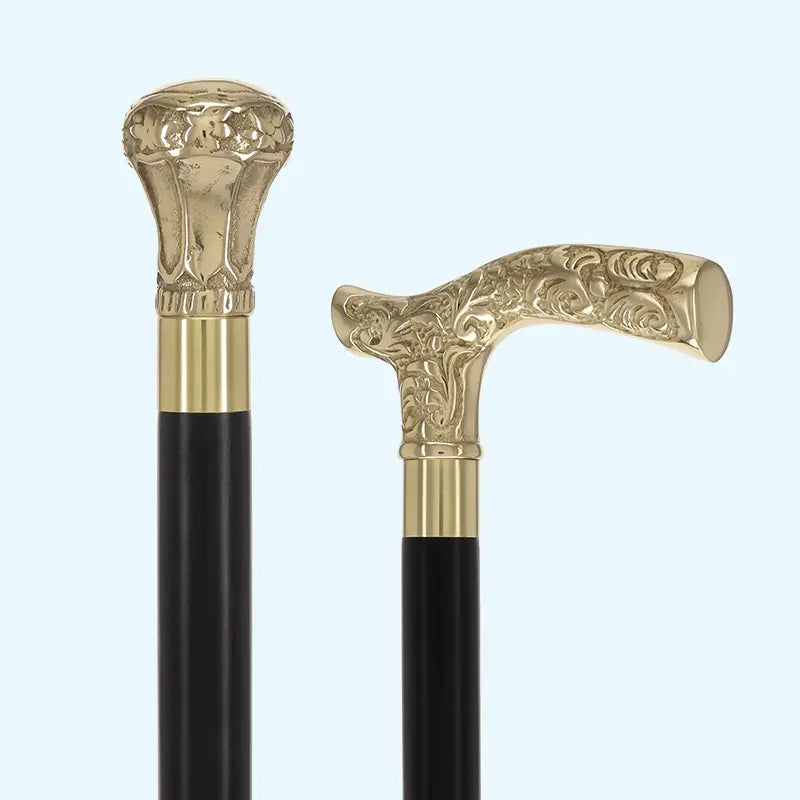 Chrome & Brass Walking Canes | Elegant Metal Handles