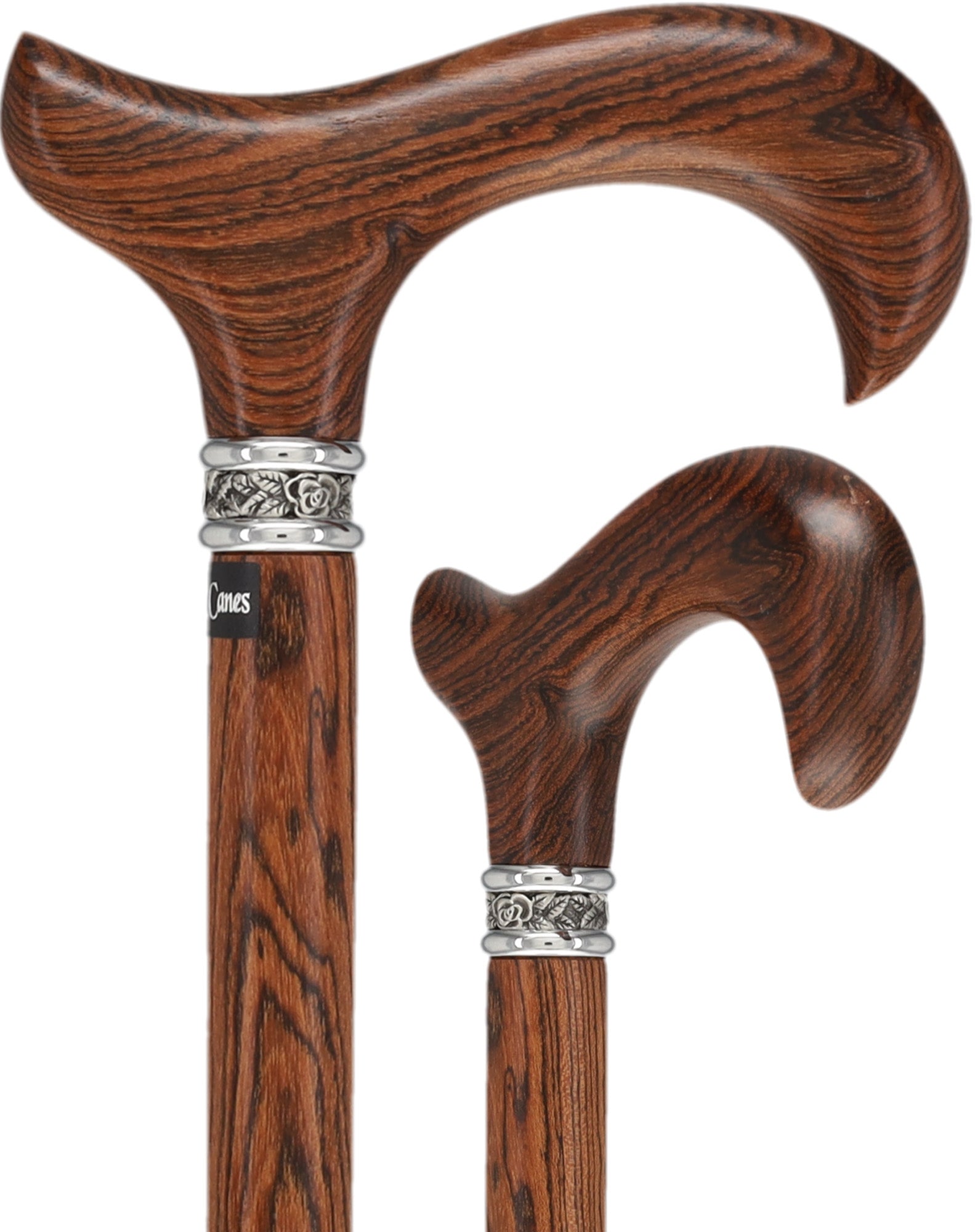 Luxury Natural Bocote Wood Derby Cane - Nature's Design - Collar Option