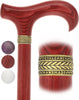 Super Strong Derby Handle Cane - Ash Wood, Pewter Wheat Collar, Matching Stain, 3 Color Options