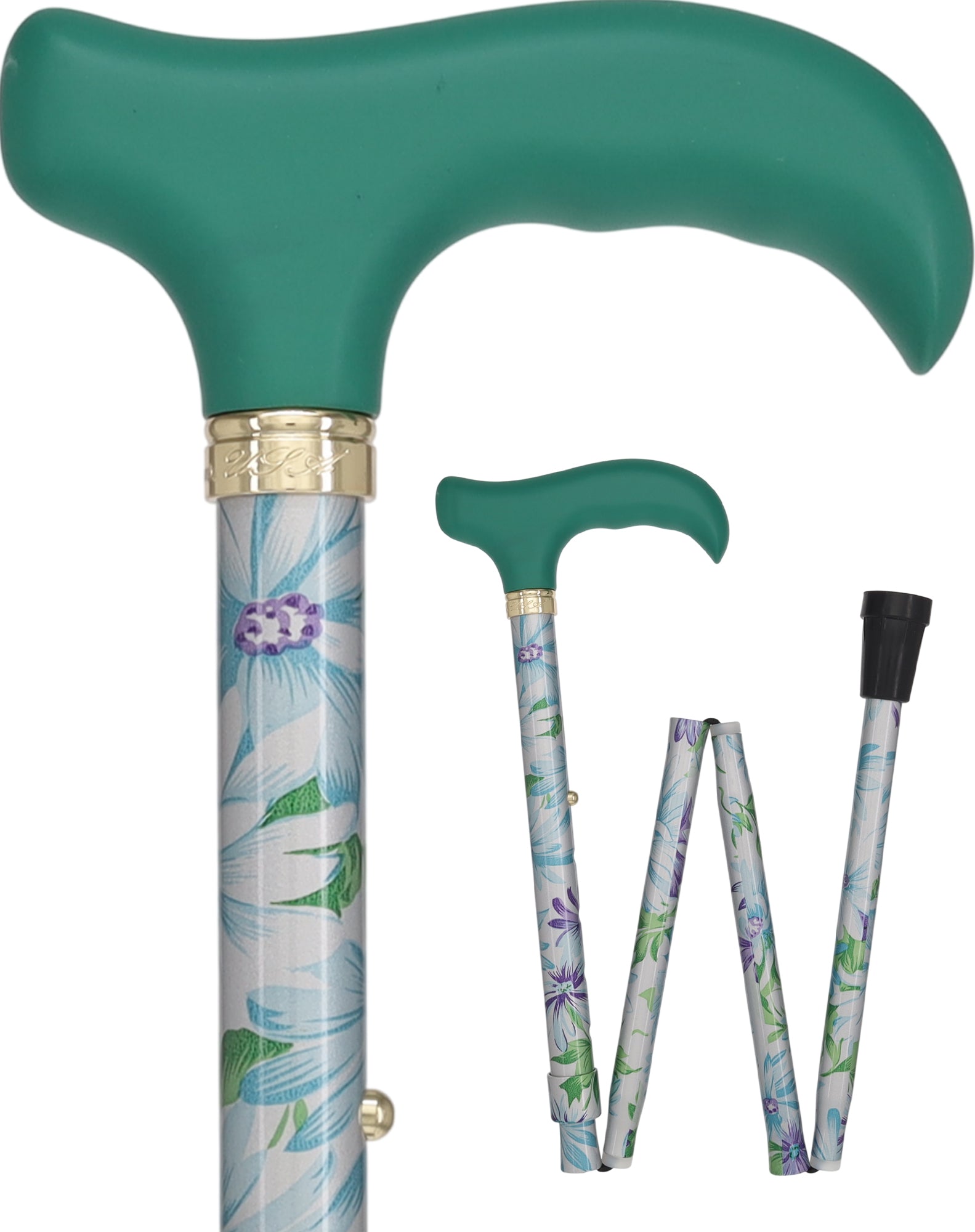 Glorious Gardens Folding Cane - Adjustable w/ SafeTbase