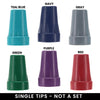 Designer Colors 16mm Steel Inserted Rubber Cane Tip (NOT A PACK INDIVIDUAL TIP)
