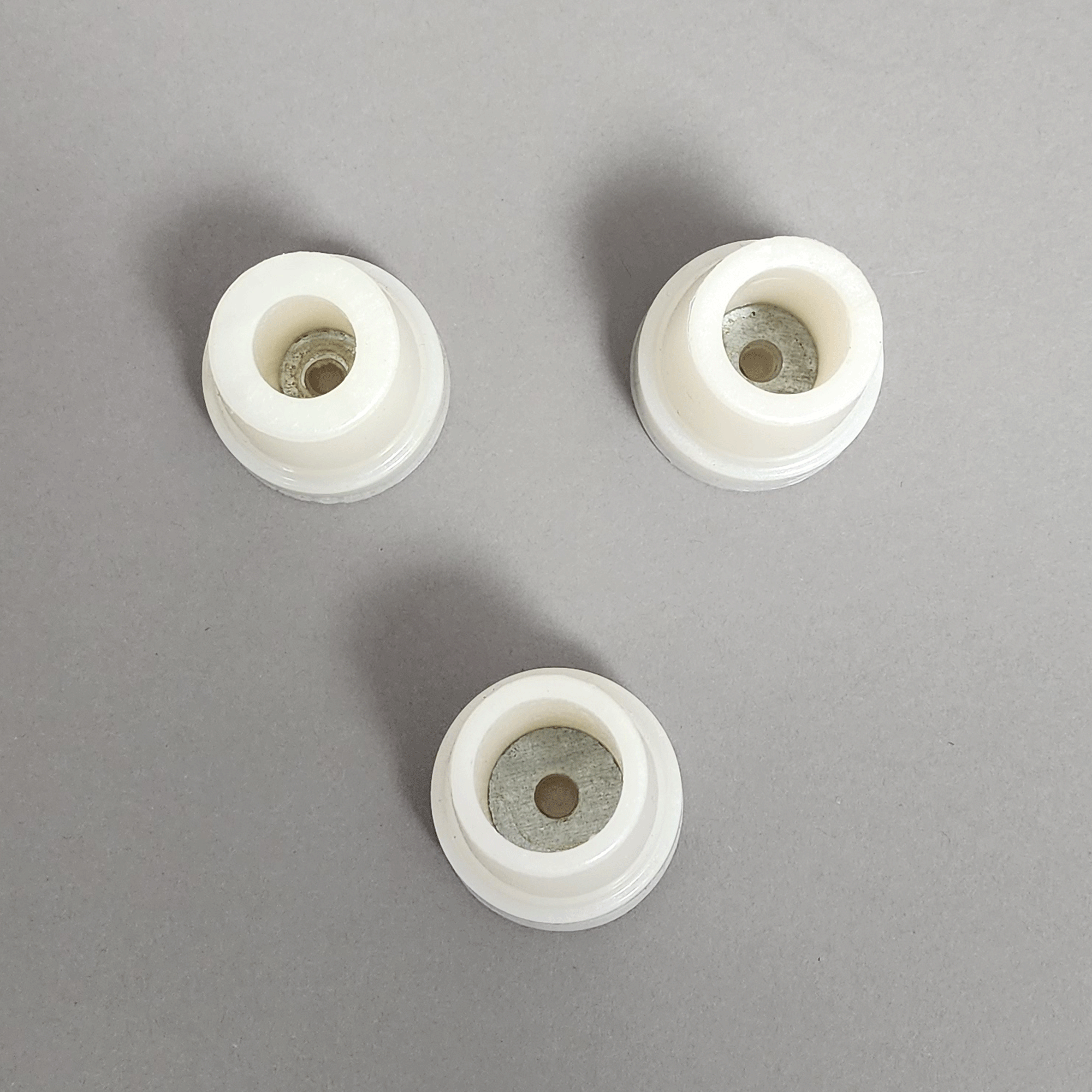 Steel-Reinforced Pearl White Rubber Cane Tip: High Durability