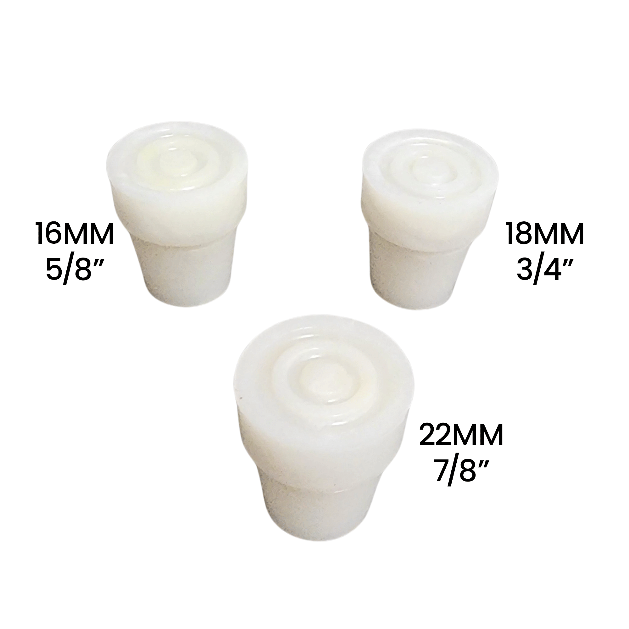 Steel-Reinforced Pearl White Rubber Cane Tip: High Durability