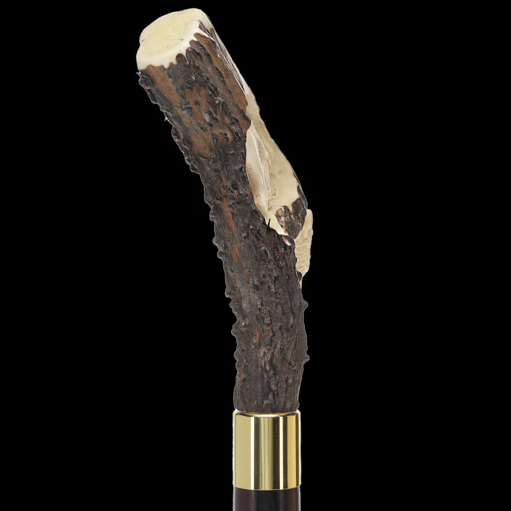Carved Bison Antler Buffalo Bone: Collector Cane - Limited Supply