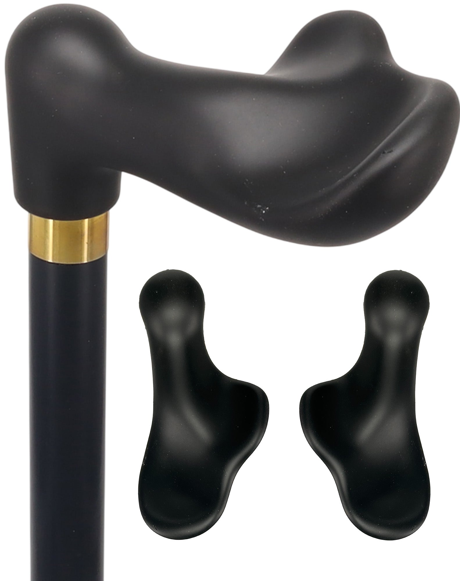 Hand-Specific Comfort Soft Grip Palm Cane: Black Beechwood