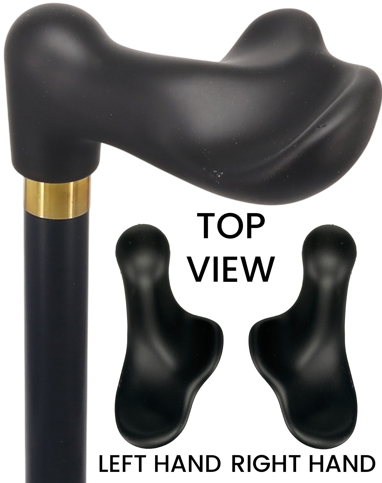 Hand-Specific Comfort Soft Grip Palm Cane: Black Beechwood