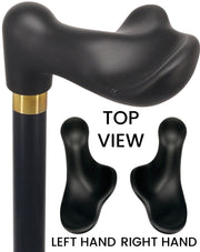 Hand-Specific Comfort Soft Grip Palm Cane: Black Beechwood