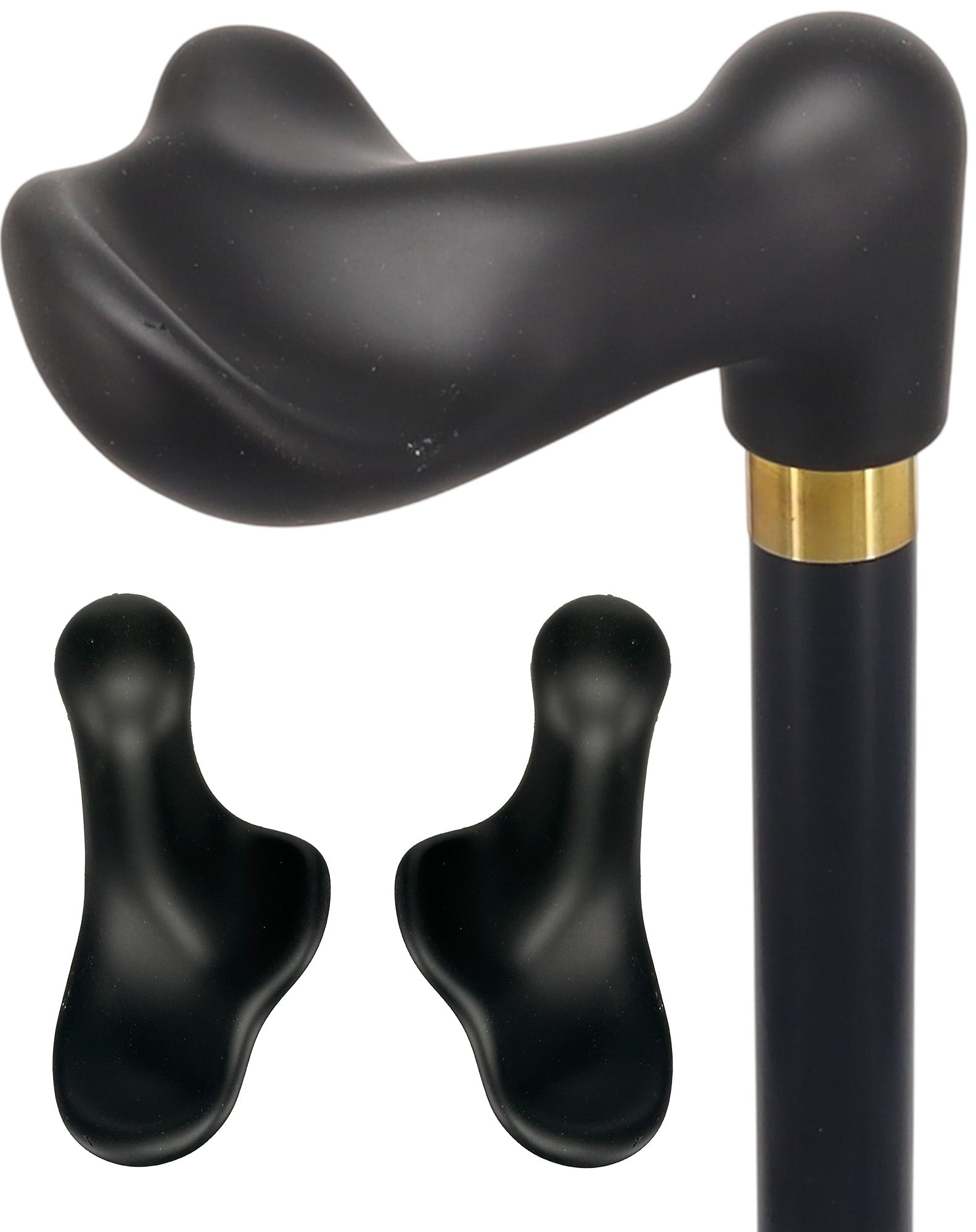 Hand-Specific Comfort Soft Grip Palm Cane: Black Beechwood