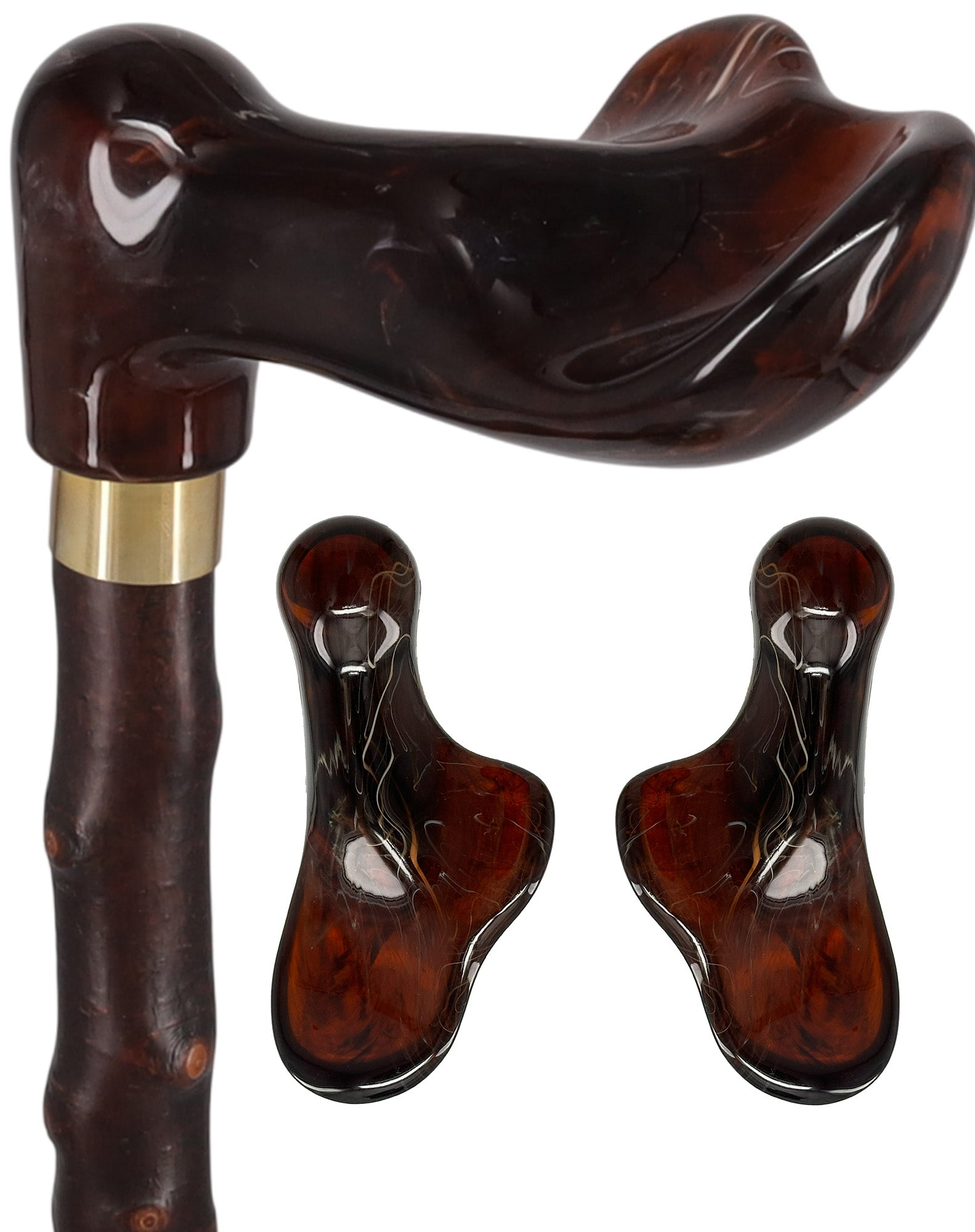 Blackthorn & Translucent Amber Style: Comfort Palm Grip Cane