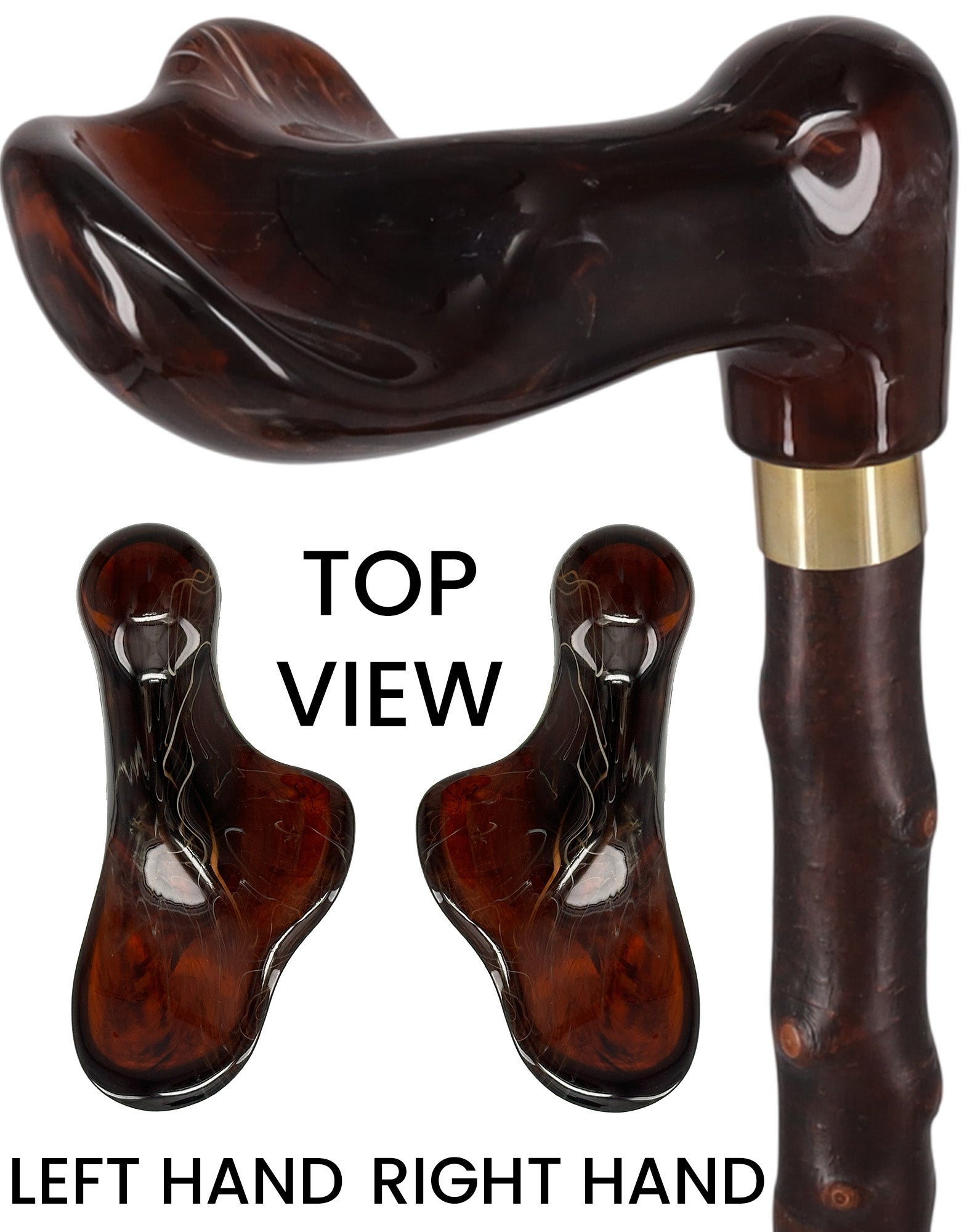 Blackthorn & Translucent Amber Style: Comfort Palm Grip Cane